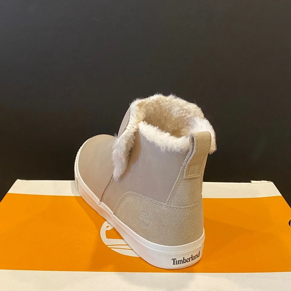Timberland Women's Light Beige Shearling-Lined Ankle Boots - Picture 7 of 11